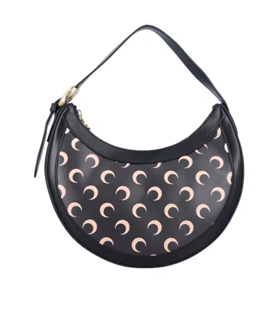 Marine Serre Zipper Shoulder Bag In Black