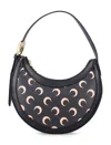 Marine Serre Black Moon Canvas Eclips Mini Shoulder Bag In Black