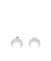 Marine Serre Moon Embellished Moon Earrings In White