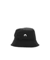 Marine Serre Black Regenerated Moire Bucket Hat In Black