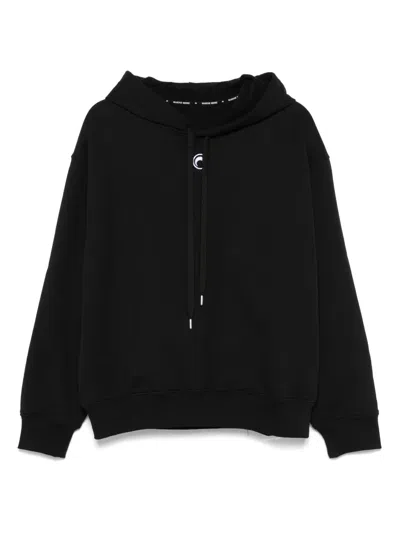 Marine Serre Moon-embroidered Hoodie In Black