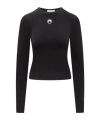 Marine Serre Crescent Moon-embroidered Sweater In Black