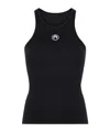 Marine Serre Black Moon Logo Jersey Minidress In Black