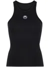 Marine Serre Moon-embroidered Ribbed Tank Top In Black