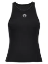 Marine Serre Black Moon Logo Jersey Minidress In Black