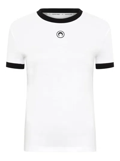 Marine Serre Moon-embroidered T-shirt In White