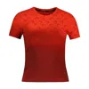 Marine Serre Moon Faded Jersey Baby Fit T-shirt - 88% Pa 12% Ea Made In Portugal In Red