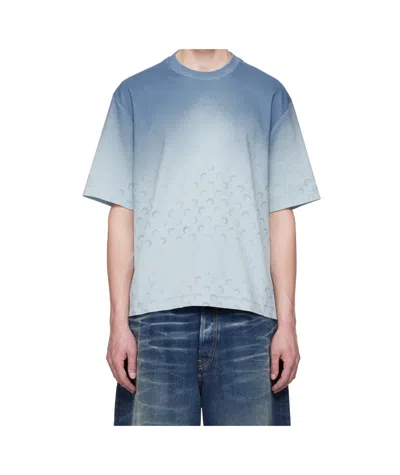 Marine Serre Blue Moon Faded Jersey Loose Fit T-shirt
