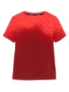 Marine Serre Moon Faded Jersey Baby Fit T-shirt - 88% Pa 12% Ea Made In Portugal In Red