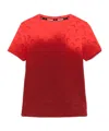 Marine Serre Moon Faded Jersey Baby Fit T-shirt - 88% Pa 12% Ea Made In Portugal In Red