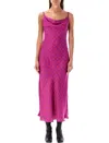 Marine Serre Moon-printed Satin Maxi Dress In Purple