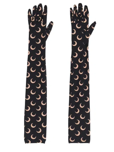 Marine Serre "moon" Gloves In Black