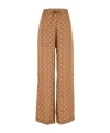 Marine Serre Wide-leg Trousers With Elastic Waistband In Dark Camel