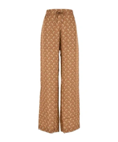 MARINE SERRE MARINE SERRE MOON-JACQUARD AATIN SRAWSTRING TROUSERS