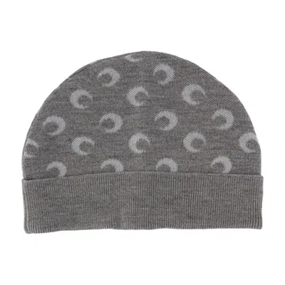 Marine Serre Moon-print Beanie Hat In Gray
