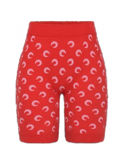 Marine Serre Moon Jacquard Bouclette Shorts In Multi