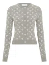 Marine Serre Fitted Short Length Sweater With Crewneck And Long Sleeves In Gray