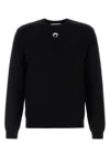 Marine Serre 'lune Logo' Crew Neck Sweater In Black