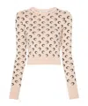 Marine Serre Women Moon Jacquard Knit Fitted Sweater In Nude