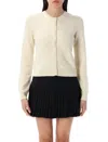 Marine Serre Moon Jacquard Knit Fitted Cardigan In Neutral