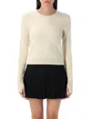 Marine Serre Moon Jacquard Knit Fitted Sweater In White