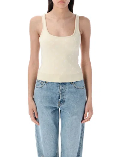 MARINE SERRE MARINE SERRE MOON JACQUARD KNIT STRAP TOP