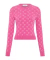 Marine Serre Moon Jacquard Knitted Sweater In Pink