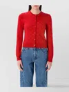 Marine Serre Red Moon Jacquard Knit Fitted Cardigan