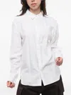 Marine Serre Gold Line Jacquard Popeline Moon Shirt In White