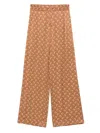 Marine Serre Wide-leg Trousers With Elastic Waistband In Brown