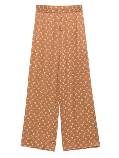 Marine Serre Tan All Over Moon Flou Trousers In Multi