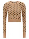 Marine Serre Women Moon Jacquard Knit Fitted Sweater