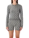 Marine Serre Moon Jacquard Sweater In Gray