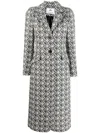 Marine Serre Monogram-pattern Single-breasted Coat
