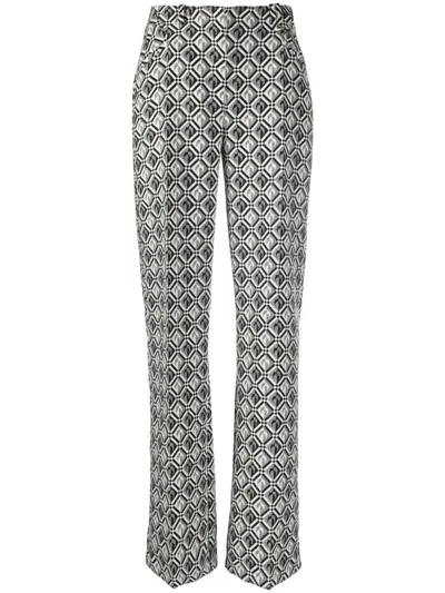 Marine Serre Moon Jacquard Tailored Trousers In Multi