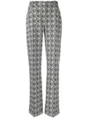 Marine Serre Moon Diamant-print Tailored Trousers In Black