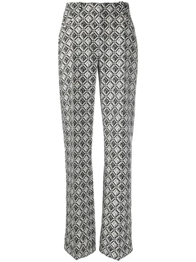 MARINE SERRE MOON JACQUARD TAILORED TROUSERS