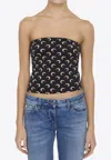 Marine Serre Moon Print Jersey Tube Top In Black