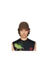 Marine Serre Brown Moon Jacquard Twill Baseball Cap In Black