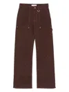 Marine Serre Twill-jeans Aus Moon-jacquard In Braun