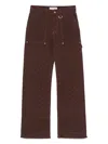 Marine Serre Twill-jeans Aus Moon-jacquard In Brown