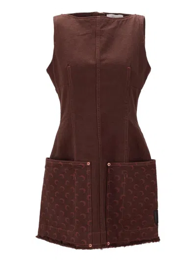MARINE SERRE MARINE SERRE MOON JACQUARD TWILL MINI DRESS