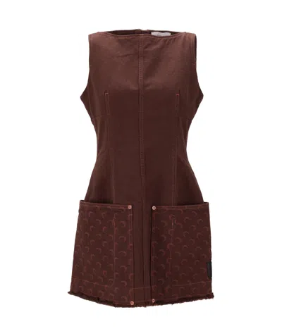 MARINE SERRE MOON JACQUARD TWILL MINI DRESS