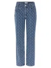 Marine Serre Lunar Print Five-pocket Denim Trousers In Blue