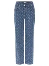 Marine Serre Lunar Print Five-pocket Denim Trousers In Blue