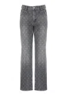 Marine Serre Moon Laser Grey Wash Denim Straight Jeans In Gray