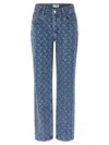 Marine Serre Lunar Print Five-pocket Denim Trousers In Blue