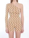 Marine Serre Crescent Moon Asymmetric Top In Beige