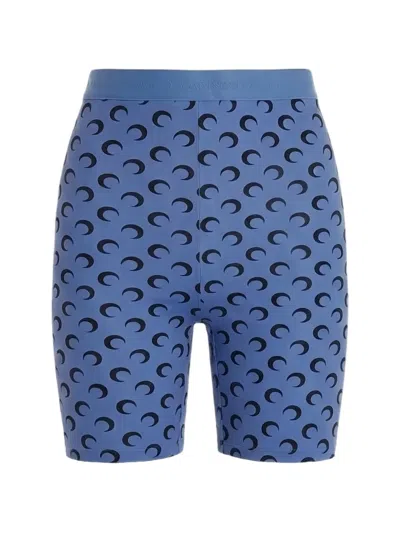 Marine Serre Moon Jersey Shorts In Blue
