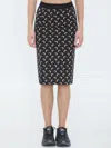 Marine Serre Moon Print Jersey Midi Skirt In Black
